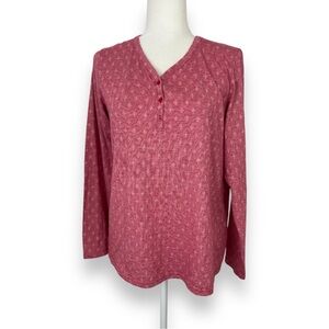 croft & barrow Christmas allover snowflakes print long Sleeve  Pajamas top